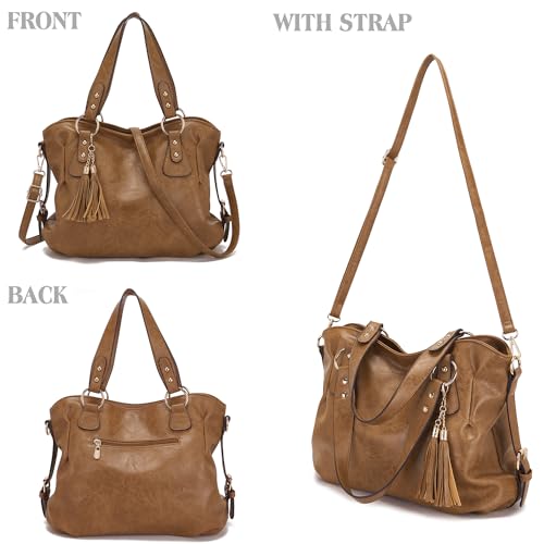 Soperwillton Fashion Handbag for Women Shoulder Bag Top Handle Satchel Hobo Tote Bag Purse Set 4pcs - Image 2