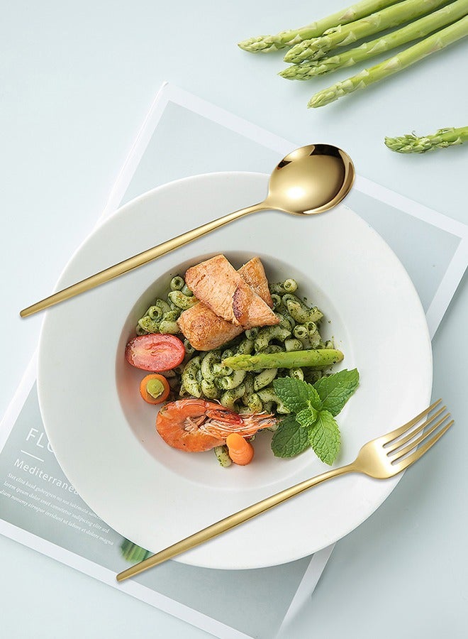 Cutlery Set 24 Pieces Knife, Fork and Spoon Gold - Image 4