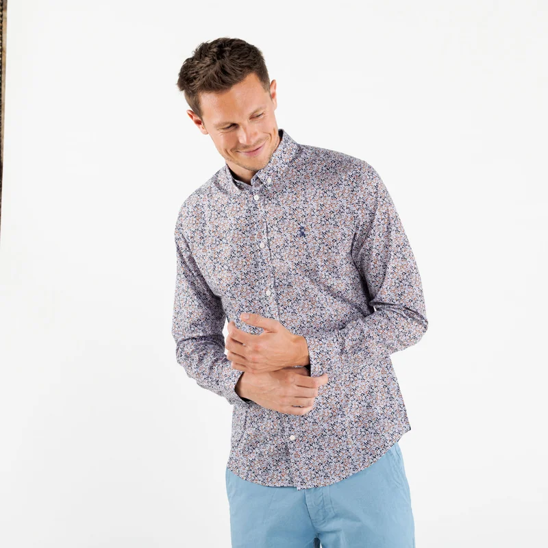 فيكونت أ. Ciril Dark Navy Shirt 100% Cotton