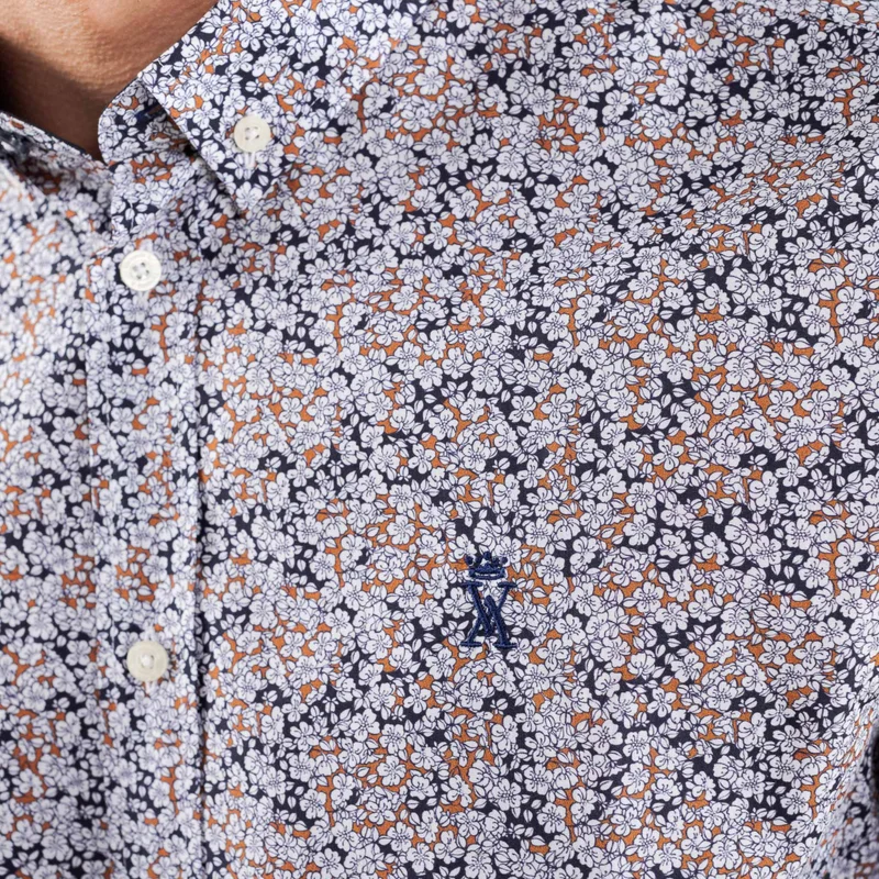 فيكونت أ. Ciril Dark Navy Shirt 100% Cotton