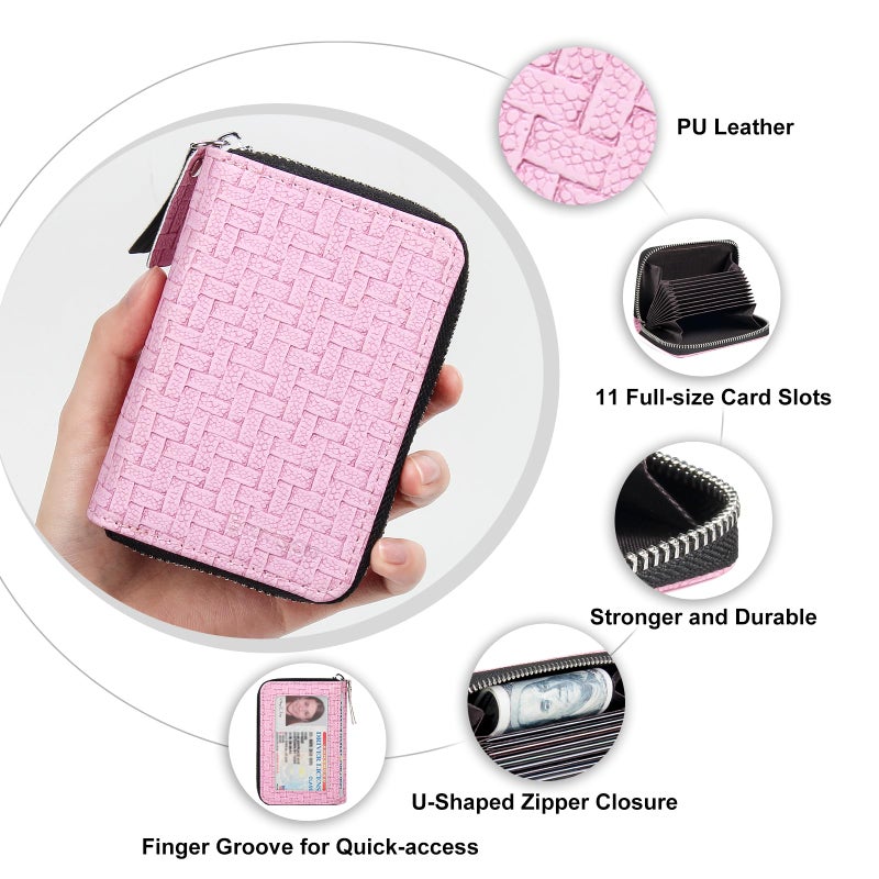 EcoVision Credit Card Wallet, RFID Card Case Wallet, Zipper Card Cases Holder for Men Women, RFID Blocking, KeyChain Wallet, Compact Size Card Organizer Case for Women - Image 5