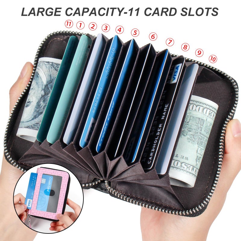 EcoVision Credit Card Wallet, RFID Card Case Wallet, Zipper Card Cases Holder for Men Women, RFID Blocking, KeyChain Wallet, Compact Size Card Organizer Case for Women - Image 3