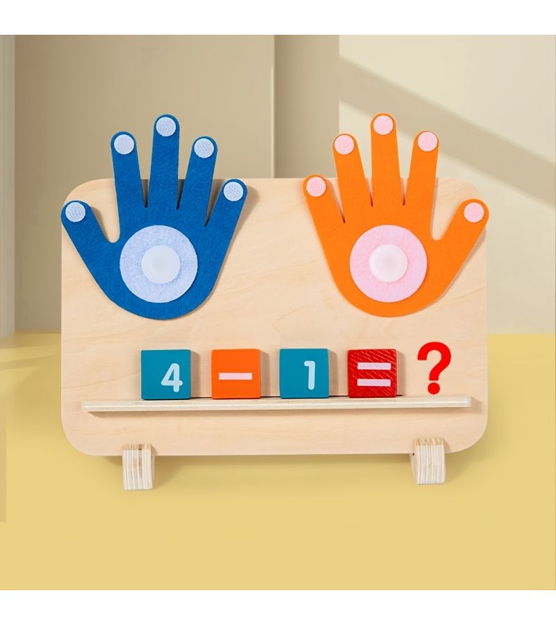 Wooden Finger Counting Toy Educational Game With 10 Double Sided Cards - Image 3