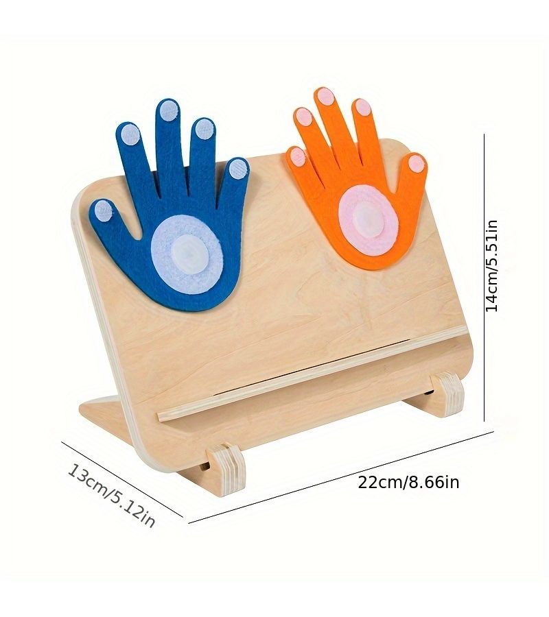 Wooden Finger Counting Toy Educational Game With 10 Double Sided Cards - Image 4