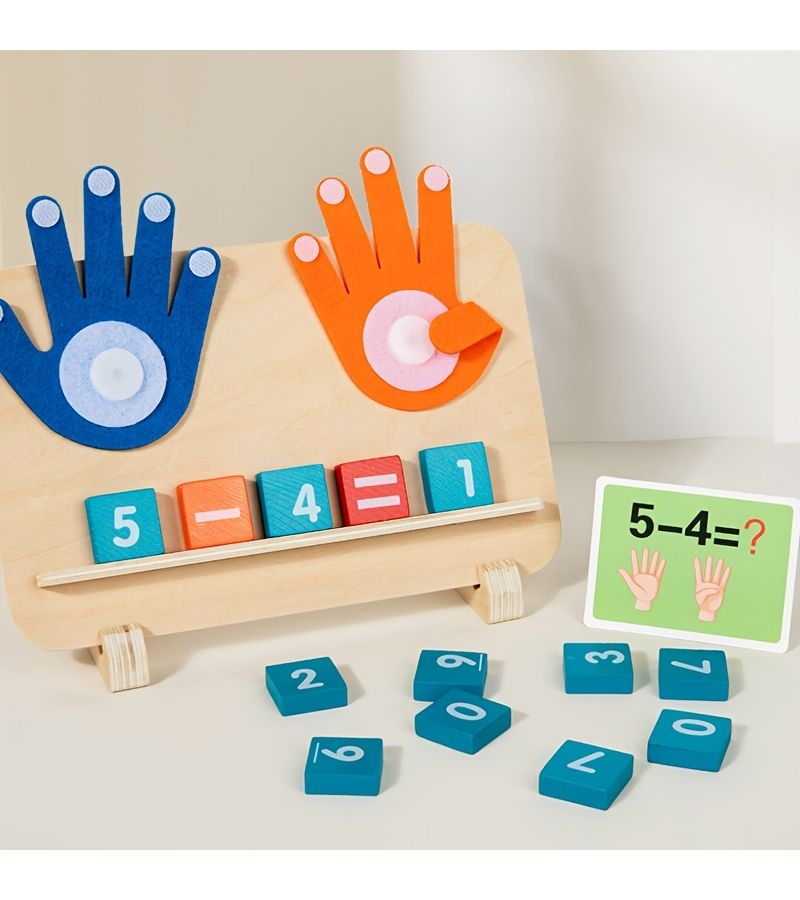 Wooden Finger Counting Toy Educational Game With 10 Double Sided Cards - Image 5