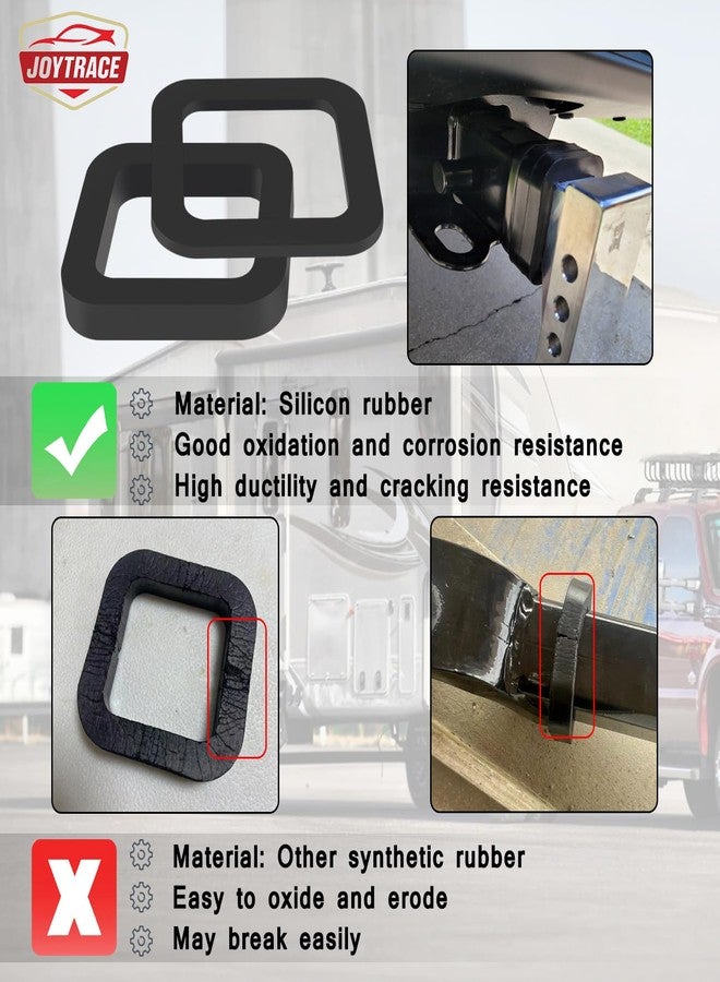 joytrace 6 Pack - Multiple Size Combination，2.5 Inch Hitch Receiver Silencer Pad ，Effectively Reduce The Noise Disturbance- Compatible with Most 2.5 Inch Trailer Hitch Receiver - Image 3