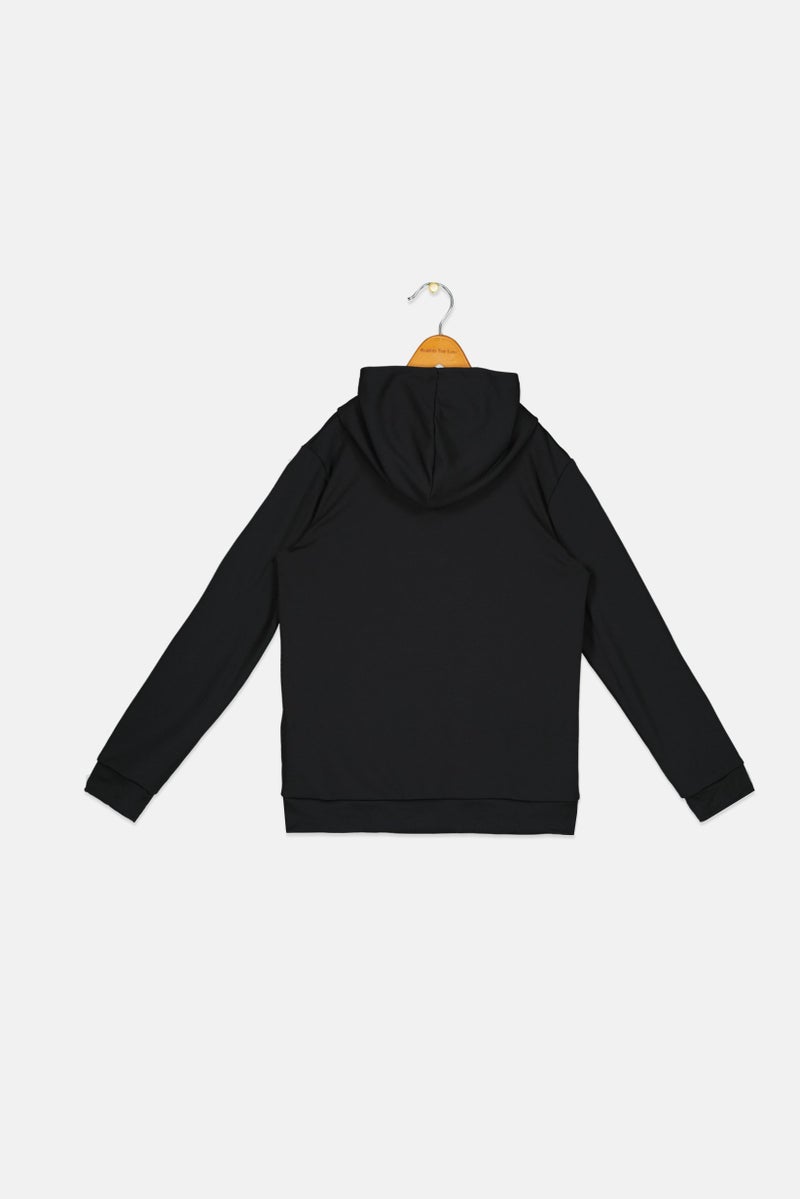 Nike Kids Girl Brand Logo Training Hoodie, Black - Image 2