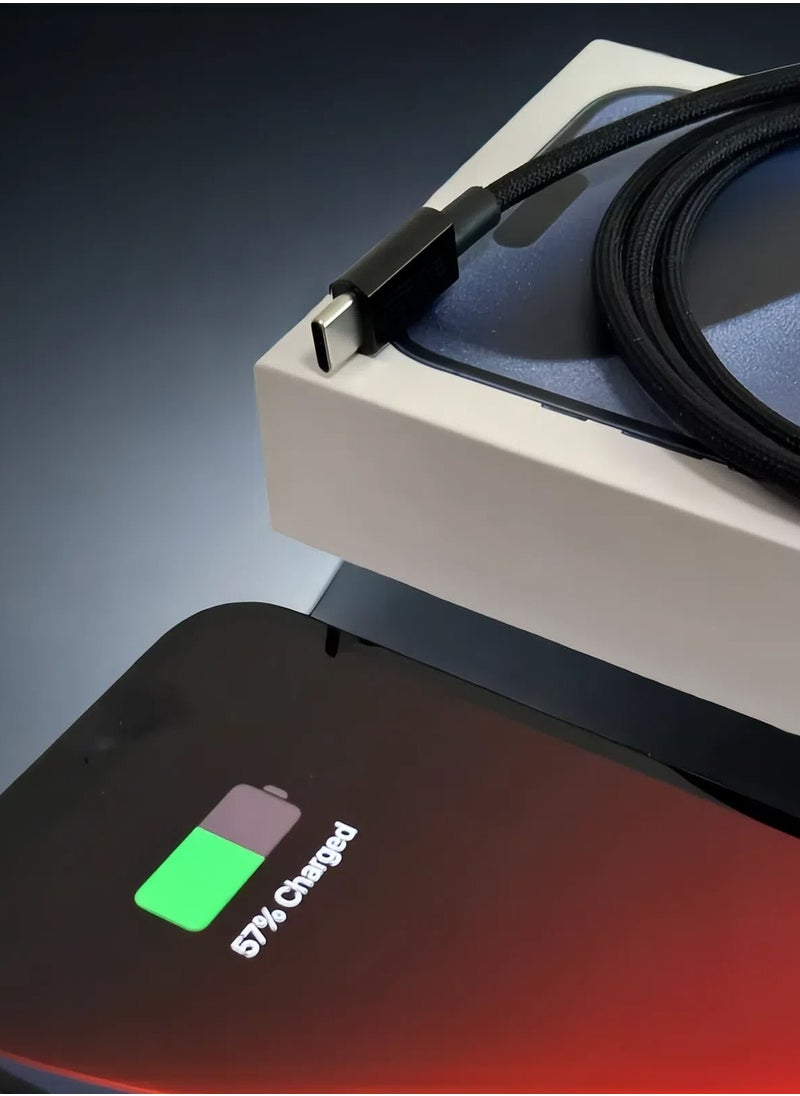 20V 3A Type C to Type C 2-Meter Black Fast Charging Cable for Summer, 1 Count USB C to USB C Charging Cable for Xiaomi, Honor, OPPO, Oneplus Devices, Phone Charging Cable