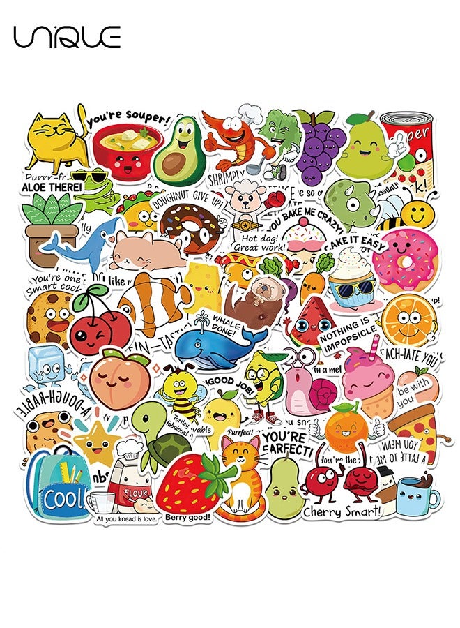 Unique 50Pcs Fruit & Vegetable、Animal Theme Stickers，Vinyl Waterproof Stickers for Water Bottles Laptop Phone Computer Guitar, Gifts for Teens, Girls, Fans - Image 5