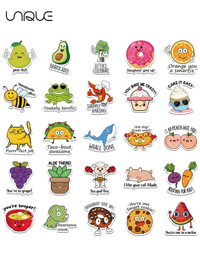 Unique 50Pcs Fruit & Vegetable、Animal Theme Stickers，Vinyl Waterproof Stickers for Water Bottles Laptop Phone Computer Guitar, Gifts for Teens, Girls, Fans - Image 2
