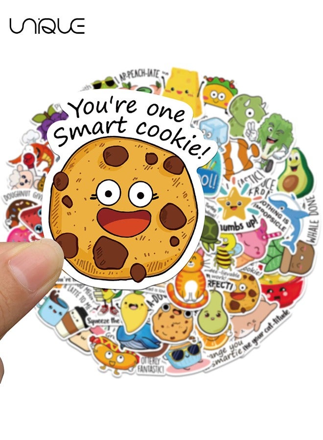 Unique 50Pcs Fruit & Vegetable、Animal Theme Stickers，Vinyl Waterproof Stickers for Water Bottles Laptop Phone Computer Guitar, Gifts for Teens, Girls, Fans - Image 4