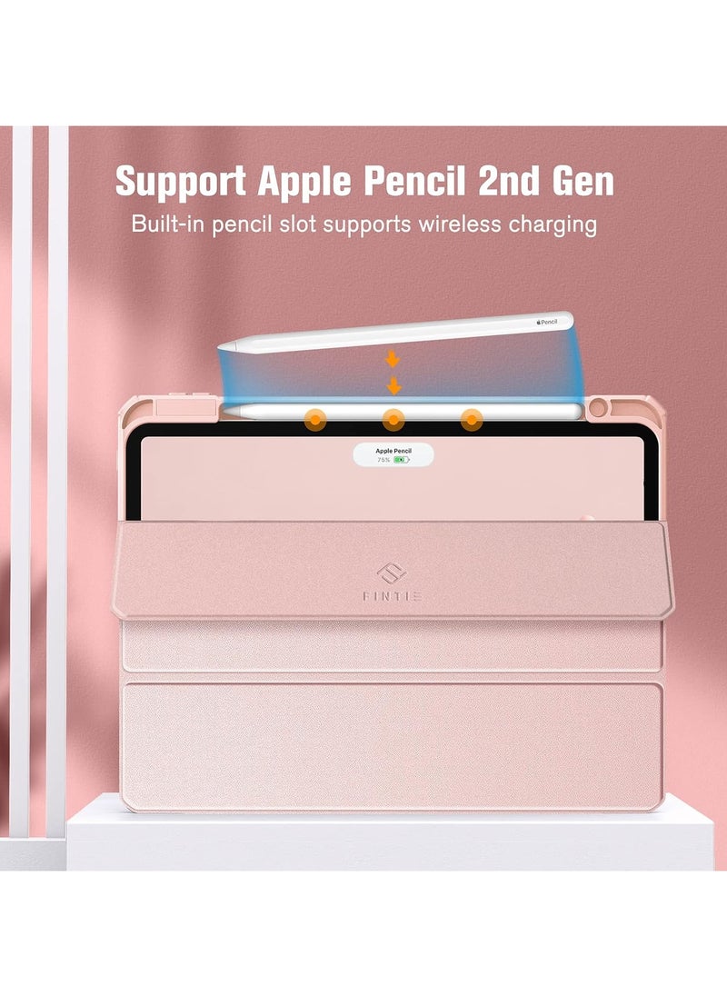 Generic Hybrid Case Compatible with iPad Pro 11 Inch (2022/2021/2020/2018, 4th/3rd/2nd/1st Generation) - Ultra Slim Shockproof Clear Cover w/Pencil Holder, Auto Wake/Sleep(Pink)  - Image 5