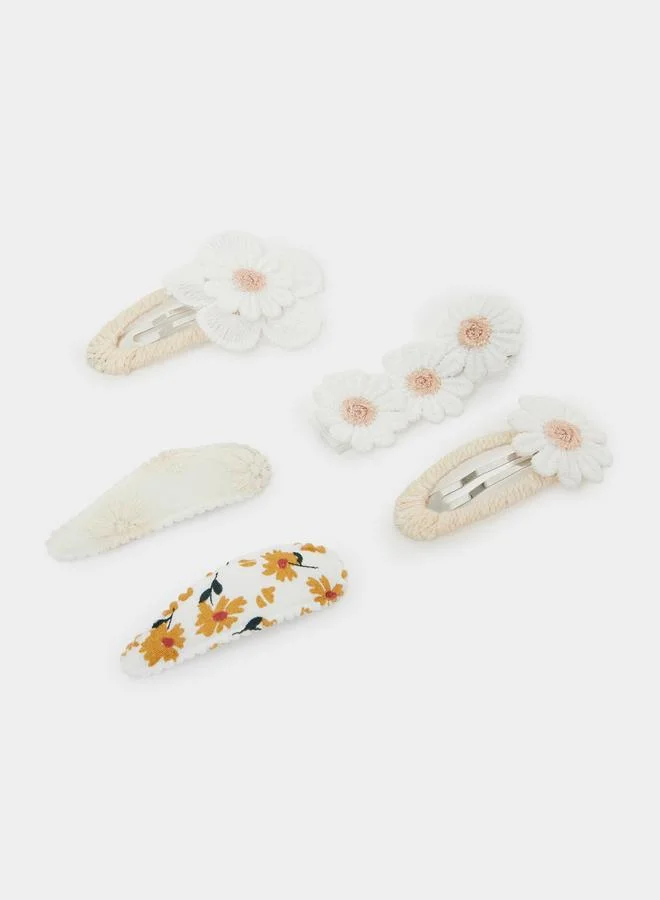 ستايلي Pack Of 5 - Teen Girls Floral Hair Clips