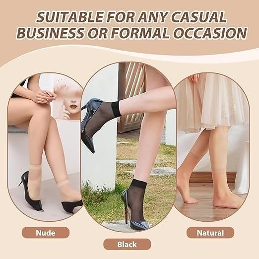 Fashiol Women's Ultra-Thin Sheer No-Show Ankle Socks | Skin Color Transparent Nylon Thumb Socks for Women and Girls - Image 2