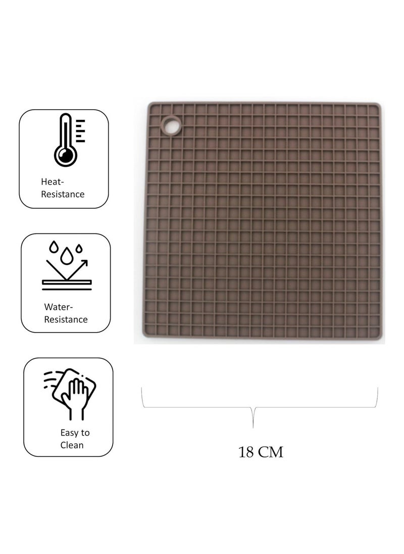 Auroware - Auroware Kitchen Dining Set of 12 piece Silicone Table mat place mat Water resistance Easy to clean Heat resistance - Image 1
