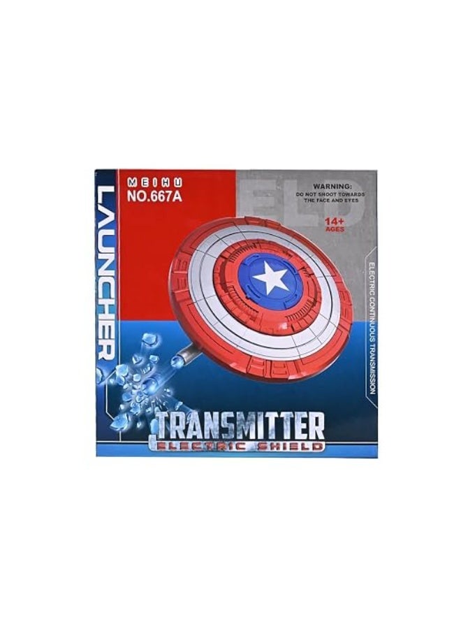 Captain America Electric Shield Launcher Toy with Water Beads and Goggles, Ages 14+ - Image 1
