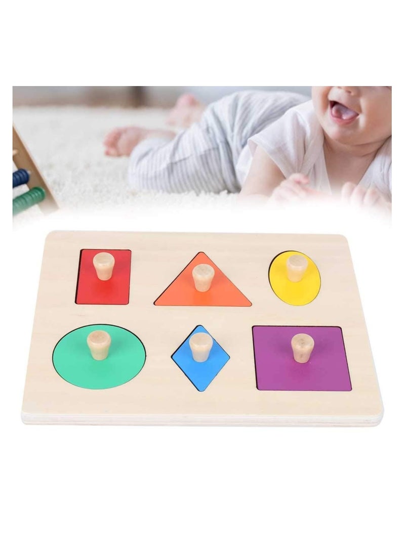 SYOSI Wooden Children Early Education Educational Building Block Puzzle Geometric Shape Color Matching Sorting Stacking Plugging Toys Montessori Toy for 1 2 3 Years Kids Girls Toddlers Boys - Image 3