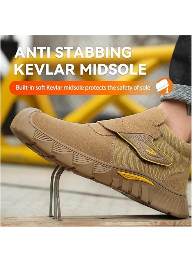 Steel Toe Work Boots for Men and Women - Slip-On Welding Boots, Comfortable Welder Construction Safety Boots - Non-Slip - Image 1