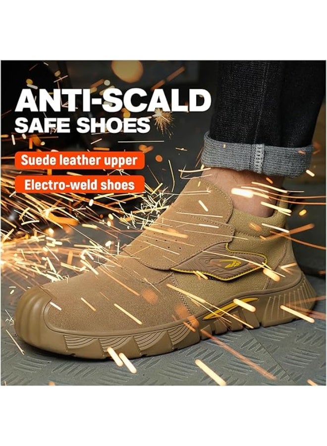 Steel Toe Work Boots for Men and Women - Slip-On Welding Boots, Comfortable Welder Construction Safety Boots - Non-Slip - Image 5