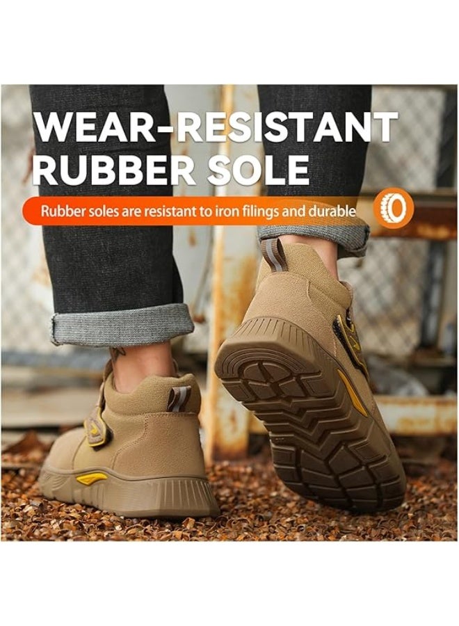 Steel Toe Work Boots for Men and Women - Slip-On Welding Boots, Comfortable Welder Construction Safety Boots - Non-Slip - Image 4