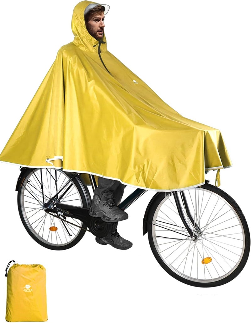 Anyoo Waterproof Rain Poncho Bike Bicycle Rain Capes Lightweight Compact Reusable for Adults - Image 1