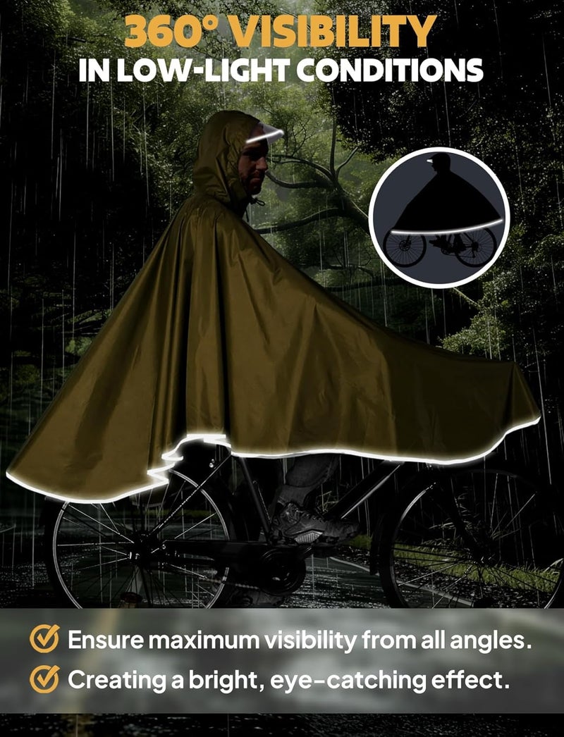 Anyoo Waterproof Rain Poncho Bike Bicycle Rain Capes Lightweight Compact Reusable for Adults - Image 5