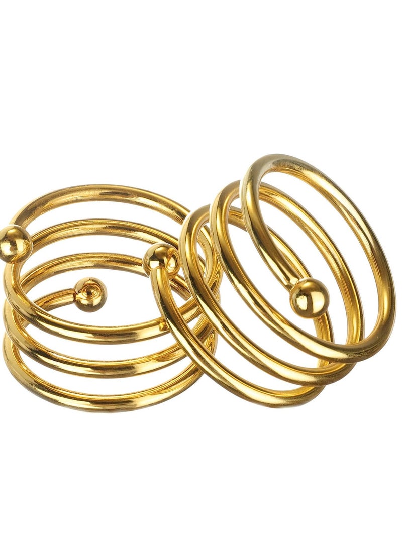 GROWSTEADY Gold Napkin Rings Metal Holders Semicircle Serviette Buckles  - Image 1