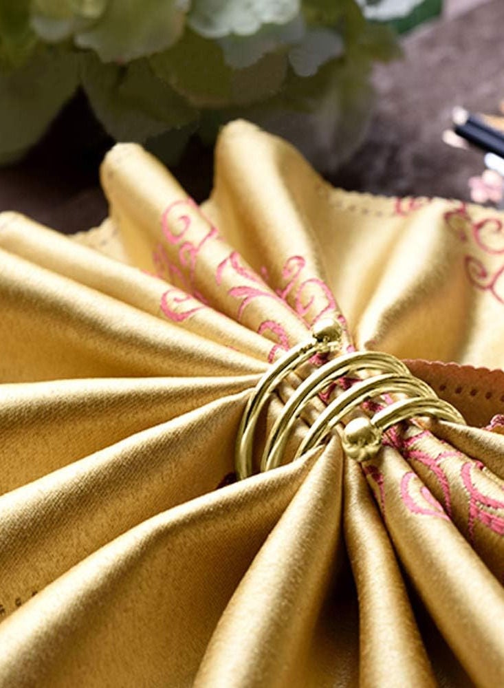 GROWSTEADY Gold Napkin Rings Metal Holders Semicircle Serviette Buckles  - Image 5