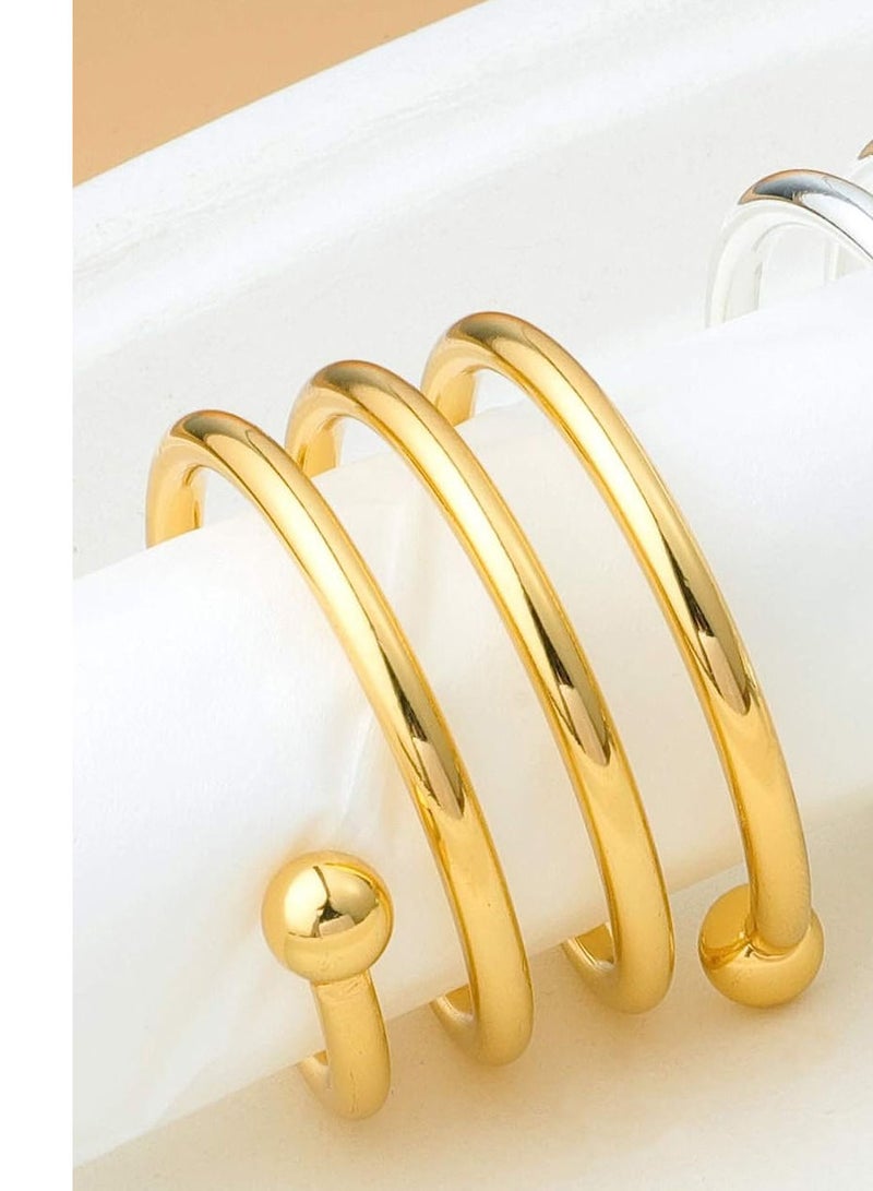 GROWSTEADY Gold Napkin Rings Metal Holders Semicircle Serviette Buckles  - Image 4