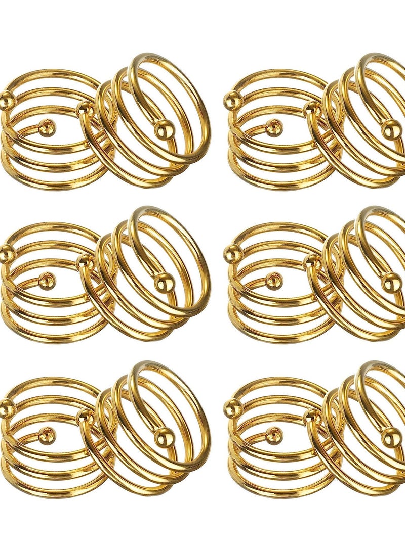 GROWSTEADY Gold Napkin Rings Metal Holders Semicircle Serviette Buckles  - Image 3