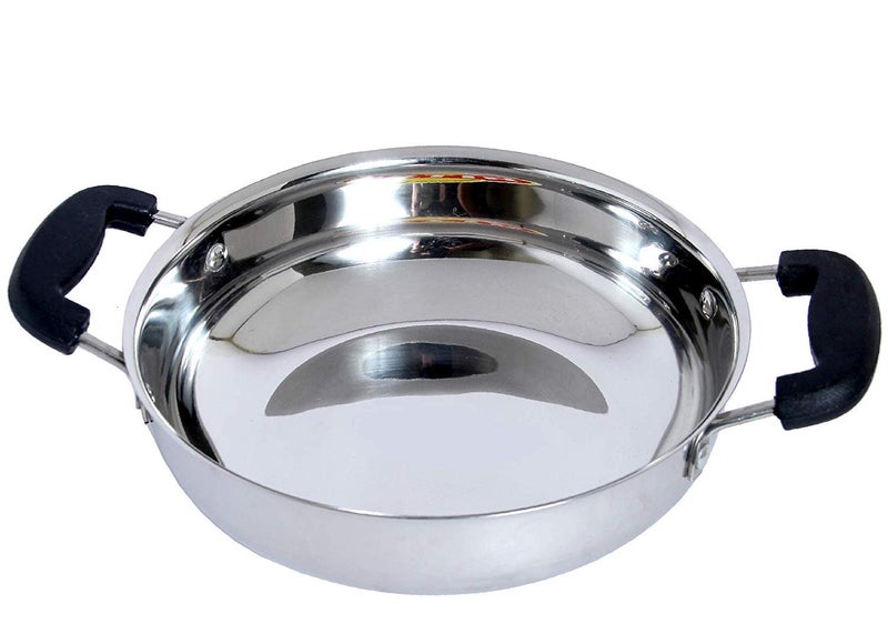 Dharam Paul Traders Stainless Steel Kadai with lid Heavy Bottom for Cooking, Induction Base Kadhai with lid,Sandwich Bottom 1 Piece (1, 2 Litre) - Image 3