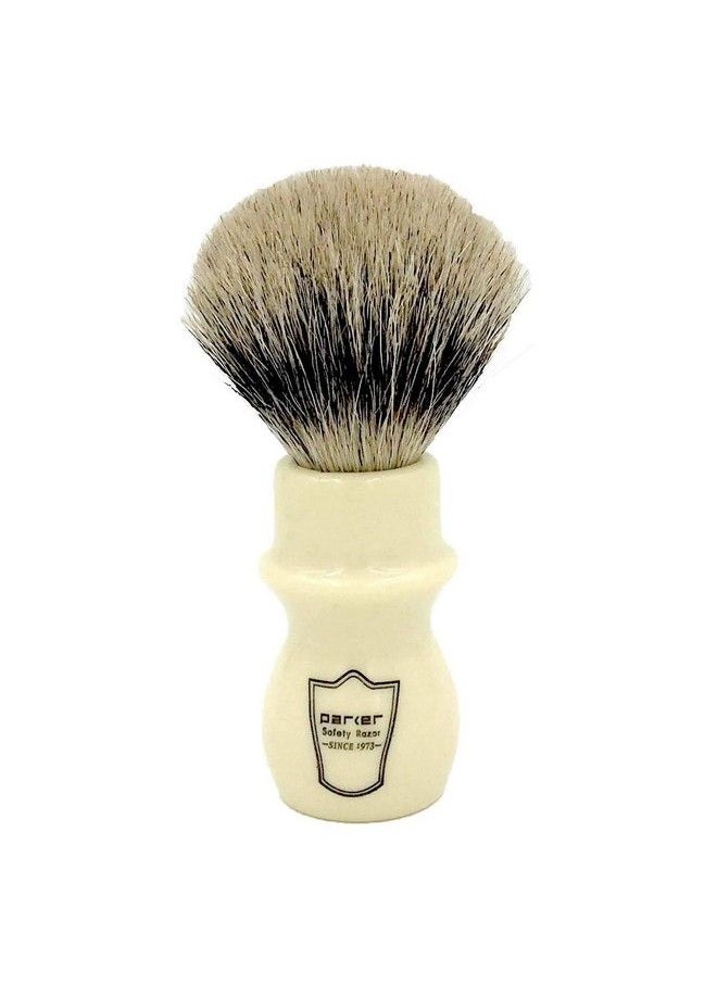 Parker Safety Razor Handmade Deluxe Mug Shaving Brush With Stand 100% 3Band Pure Badger Bristles Extra Dense And Firm (Ivory)  - Image 3
