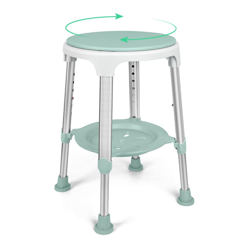 LEACHOI Shower Chair for Inside Shower, FSA/HSA Eligible Swivel Shower Stool 350lbs, Adjustable Tub Chair and Bathroom Stool with Storage Tray for Seniors, Elderly, Bath Handicap & Disabled - Image 1