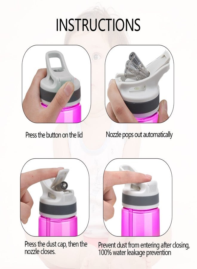 AceCamp 12oz Small Water Bottle 2 Pack with Straw for Kids and Adults BPA Free Tritan Sports Fitness Bottle Leak-Proof Durable Pink 2pcs - Image 5