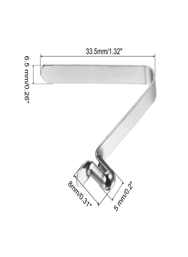 PATIKIL 8x5mm Kayak Paddle Snaps, 6 Pack Tent Pole Clips Steel V Shaped Single Pin Push Button Spring Clips Lock Tube Pole Clips for Camping Awning - Image 2
