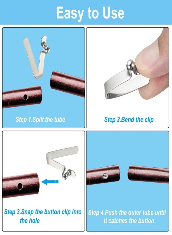 PATIKIL 8x5mm Kayak Paddle Snaps, 6 Pack Tent Pole Clips Steel V Shaped Single Pin Push Button Spring Clips Lock Tube Pole Clips for Camping Awning - Image 4