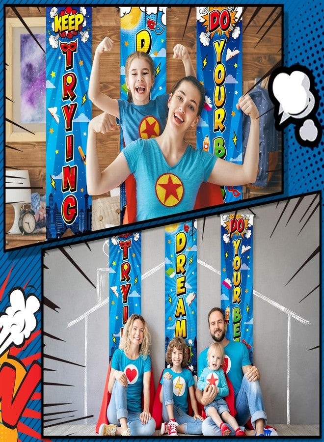 Chiisong 3 Pieces Hero Party Decorations Hero Wall Banners Porch Signs Backdrops Inspirational Cityscape Photography Background for Theme Birthday Party Baby Shower Classroom Decorations - Image 4