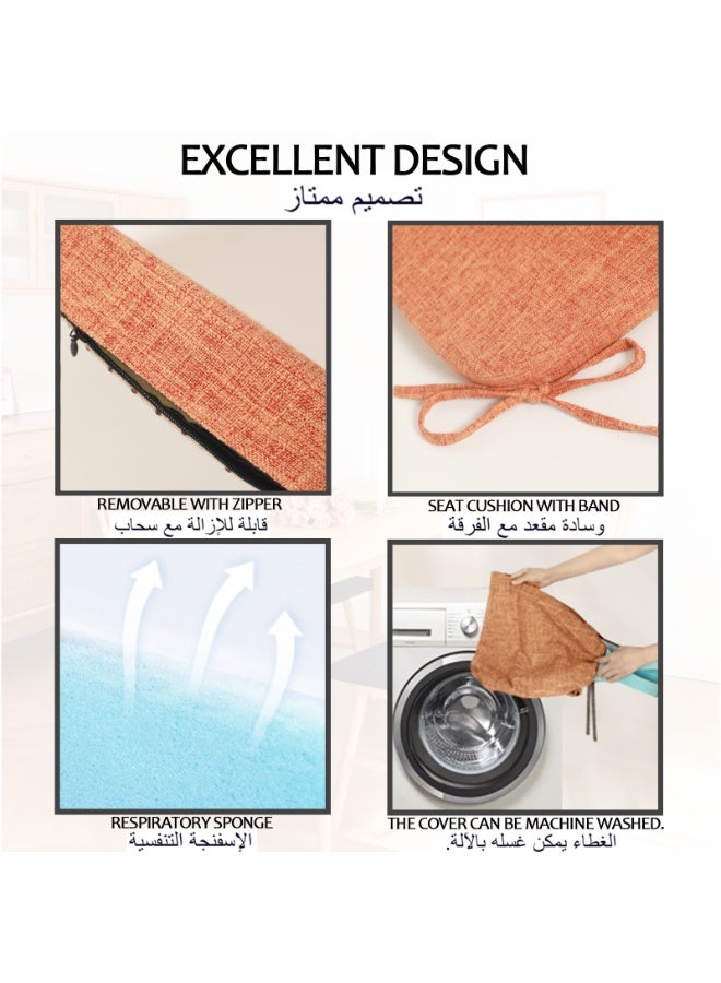 Foam Chair Cushions for Dining Chairs Set of 2, Non Slip Kitchen Chair Pads, 42x40.5x4 cm, Indoor Dining Chair Cushions with Ties, U-Shaped Seat Cushions for Kitchen Chairs - Image 5