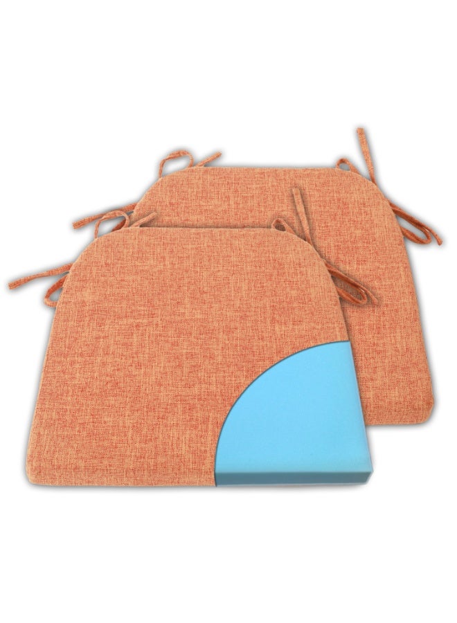 Foam Chair Cushions for Dining Chairs Set of 2, Non Slip Kitchen Chair Pads, 42x40.5x4 cm, Indoor Dining Chair Cushions with Ties, U-Shaped Seat Cushions for Kitchen Chairs - Image 1