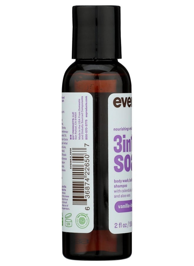 Everyone For Every Body 3-In-1 Soap Travel Size, Body Wash, Bubble Bath, And Shampoo, Vanilla And Lavender, 2 Fl Oz- (Container May Vary)  - Image 4
