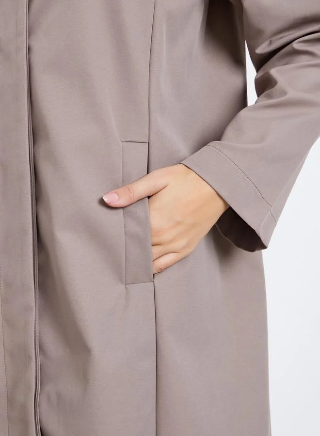 Styli Styli Beige Oversized Button-Front Trench Coat