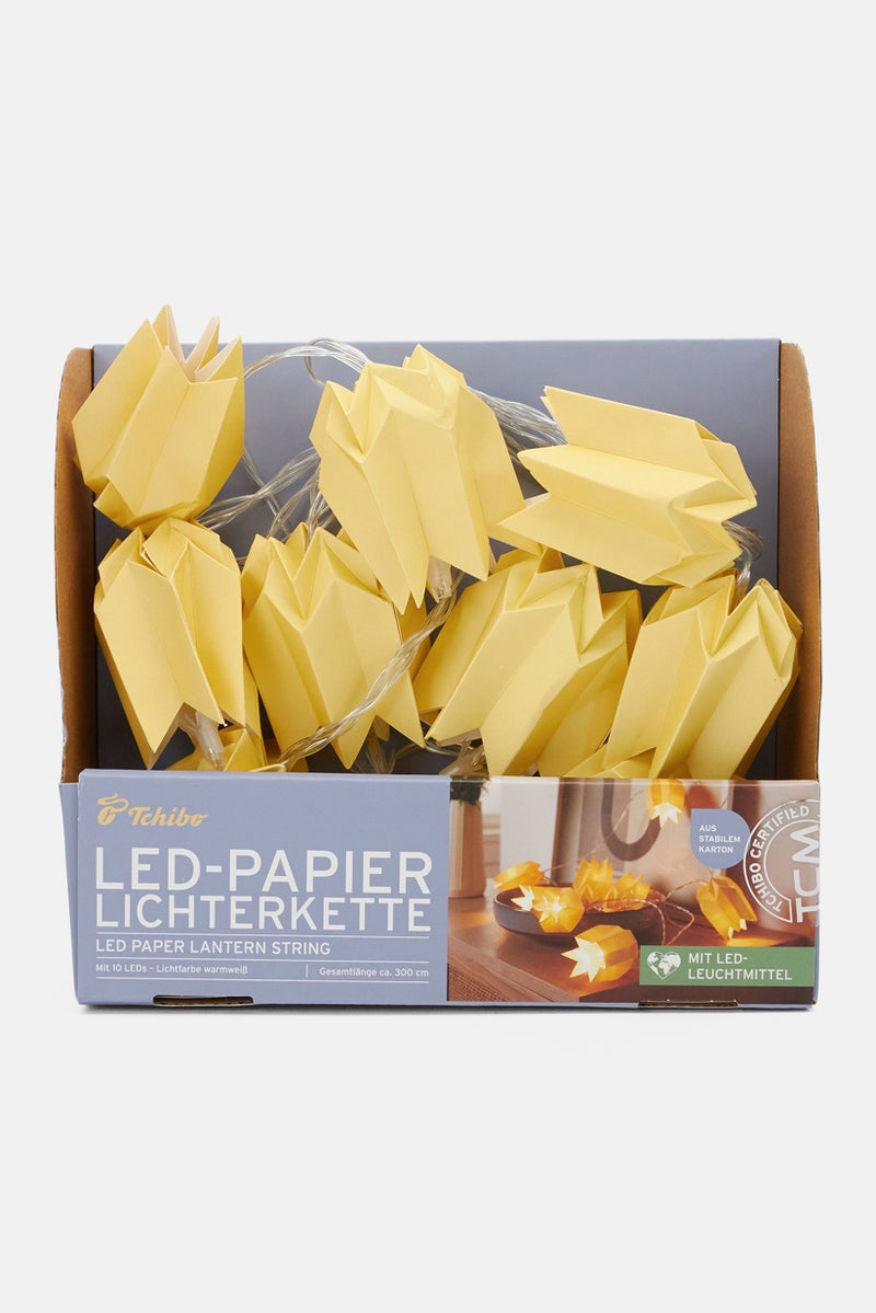 Tchibo سلسلة فوانيس ورقية LED، صفراء - Image 2