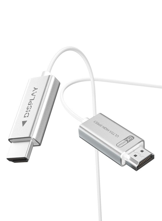 YSerendept HDMI 2.1 Cable 50ft White 4K 8K Fiber Optic HDMI Cable[8K@60Hz 4K@120Hz,48Gbps,Dynamic HDR,eARC,HDCP 2.2&2.3, 3D] Compatible with 4090,RX 7900 XTX,Monitor,PS5,Soundbar - Image 1