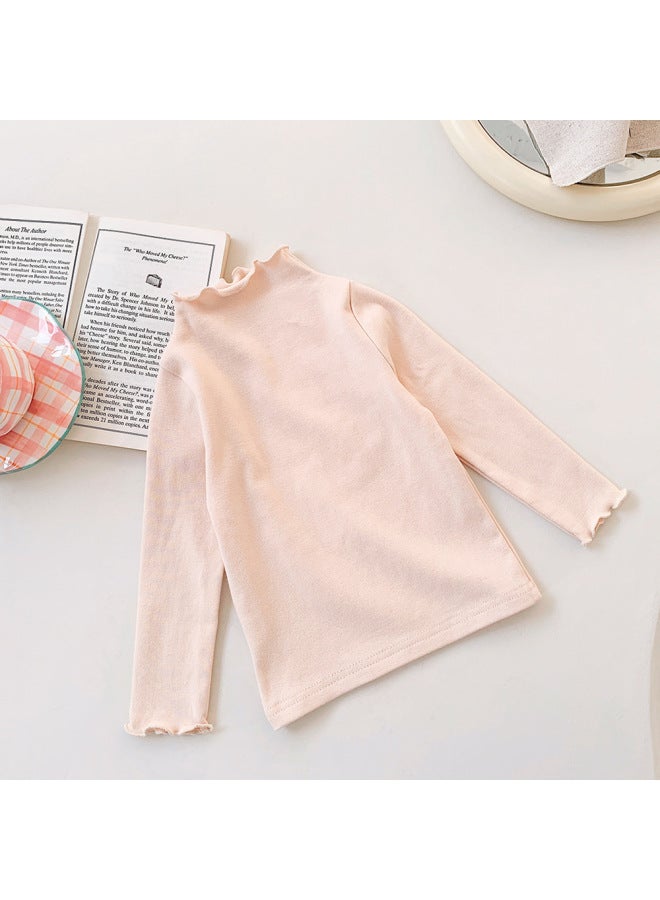 Children's Clothing For Girls Autumn And Winter New Korean Candy-colored Girls' Bottoming Shirts Long-sleeved Ear Collar Sweet Tops