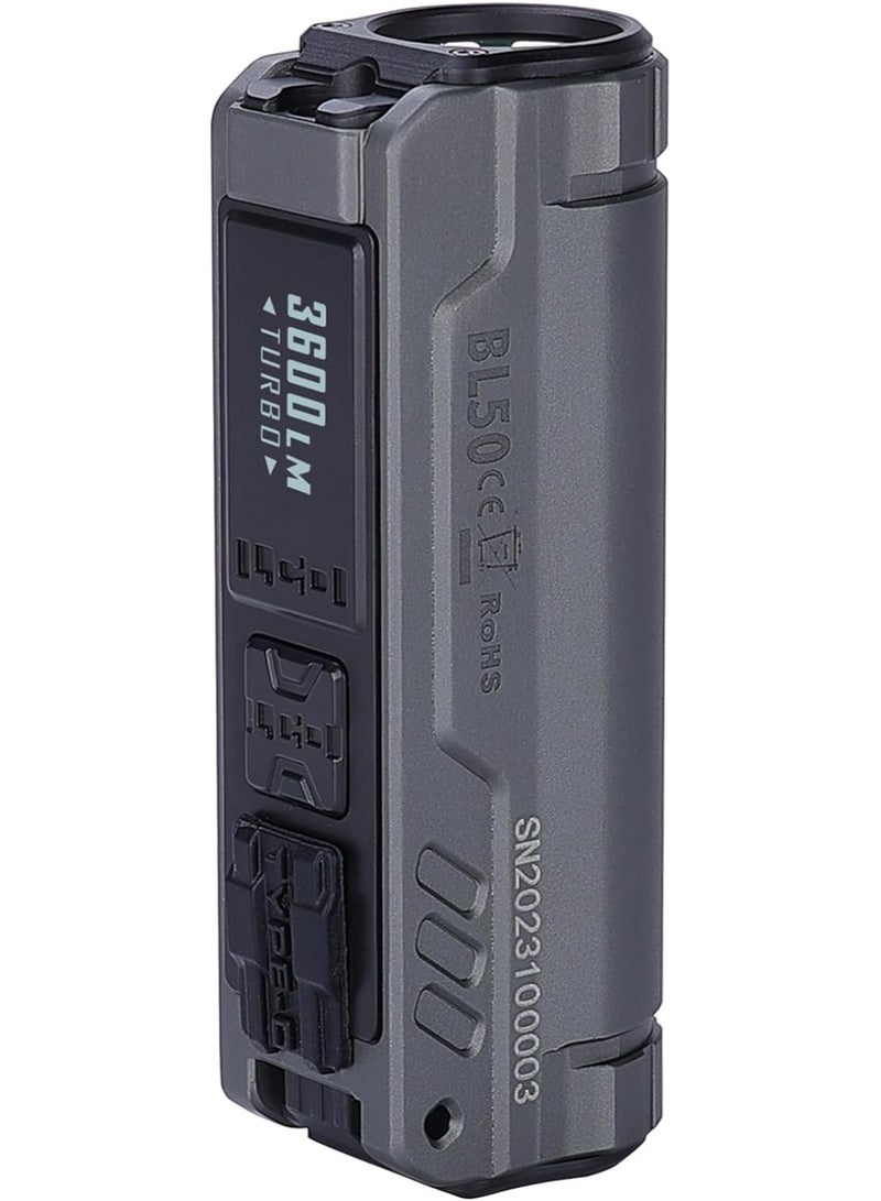 IMALENT BL50 Mini Flashlight 3600 Lumens Dual Light Source EDC Torch with White LED and UV Light, Built-in Rechargeable Battery for Outdoors, Emergency, Work, Camping - Image 1