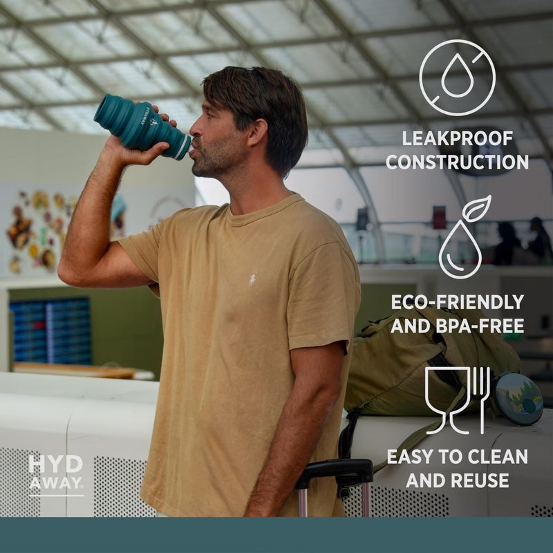 HYDAWAY 25oz Collapsible Travel Water Bottle - BPA-Free, Leakproof, Lightweight, Space-Saving - Perfect for Hiking, Travel, and All-Day Hydration - Image 3