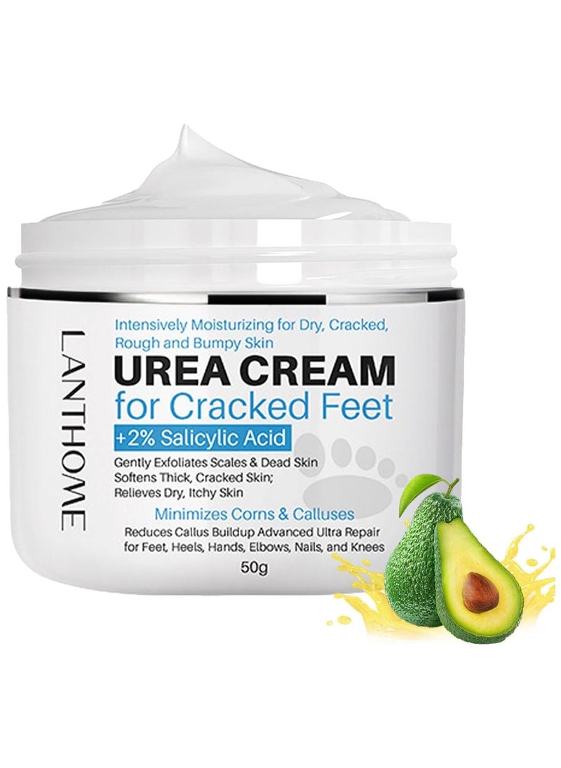 Lanthome - Urea Cream 40 Percent For Feet, Foot Cream For Dry Cracked Heels, Foot Callus Remover Cream, 40% Urea Cream For Feet, Organic Moisturizer Cream For Foot, Hands, Legs, Toes - Image 1