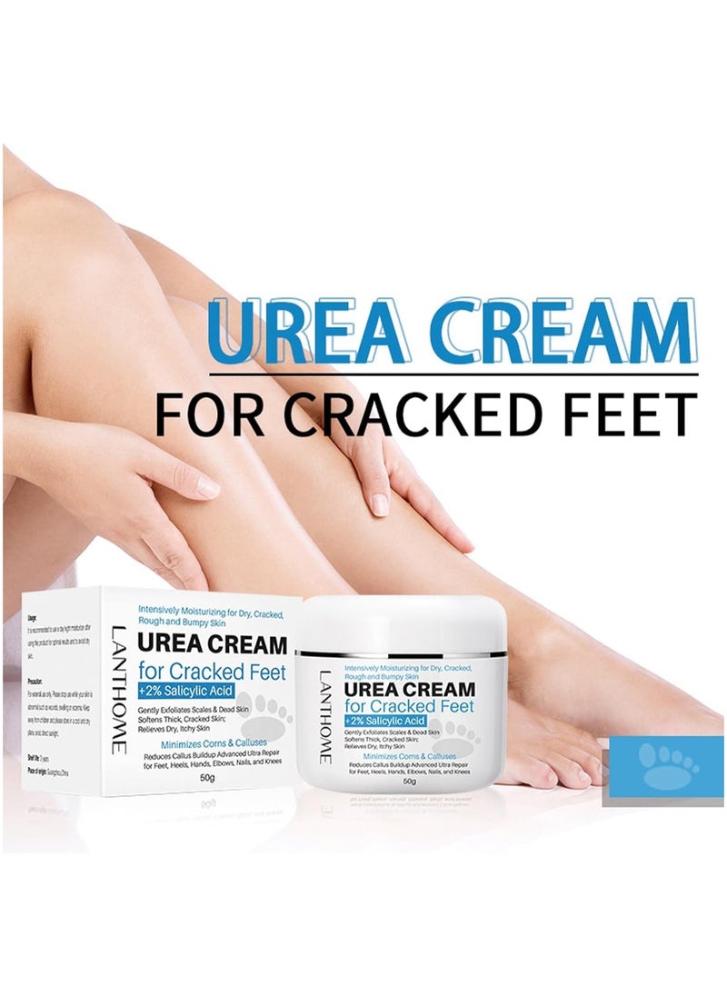 Lanthome - Urea Cream 40 Percent For Feet, Foot Cream For Dry Cracked Heels, Foot Callus Remover Cream, 40% Urea Cream For Feet, Organic Moisturizer Cream For Foot, Hands, Legs, Toes - Image 1
