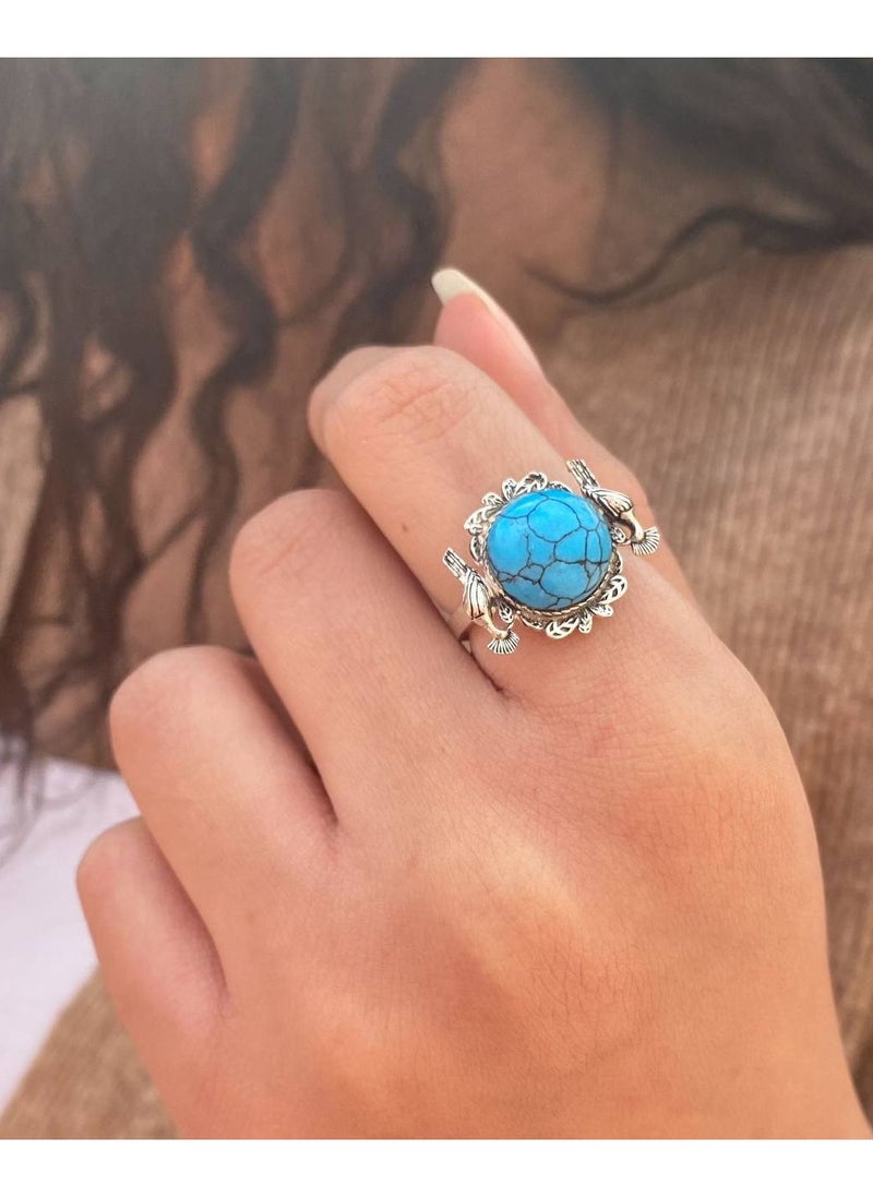 faddyat 925 silver ring in a peacock design 