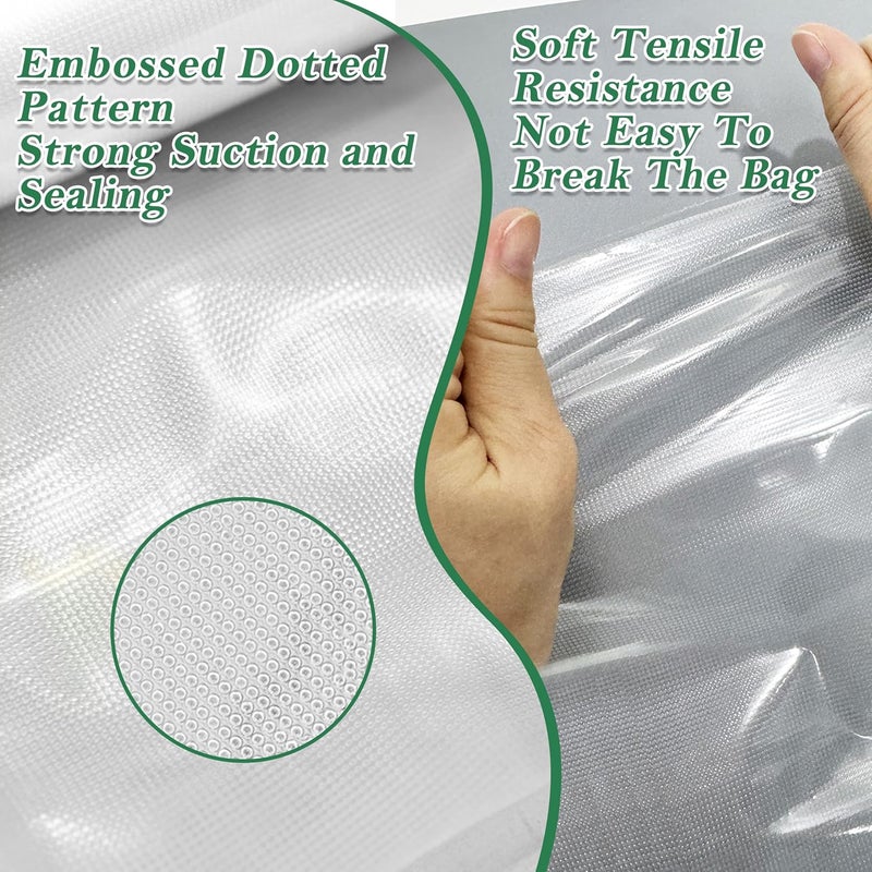 HUISPARK Pre-Cut Perforated Vacuum Sealer Bags Rolls,4x6 Inch Heavy-Duty Vacuum Sealer Roll Bags 4 Rolls 160 Tear Off Bags,Easy-Tear Food Grade Storage Bags for Sous Vide, Freezer & Meat (BPA Free) - Image 3
